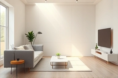 Modern smart home hub in a sunlit living room.